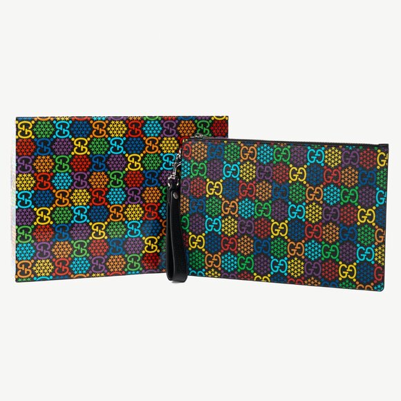 Gucci Black-Multi GG Psychedelic Zip Pouch - Picture 12 of 12